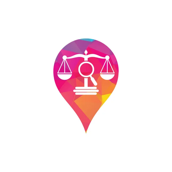 Find Justice Map Point Logo Vector Template Creative Law Firm —  Vetores de Stock