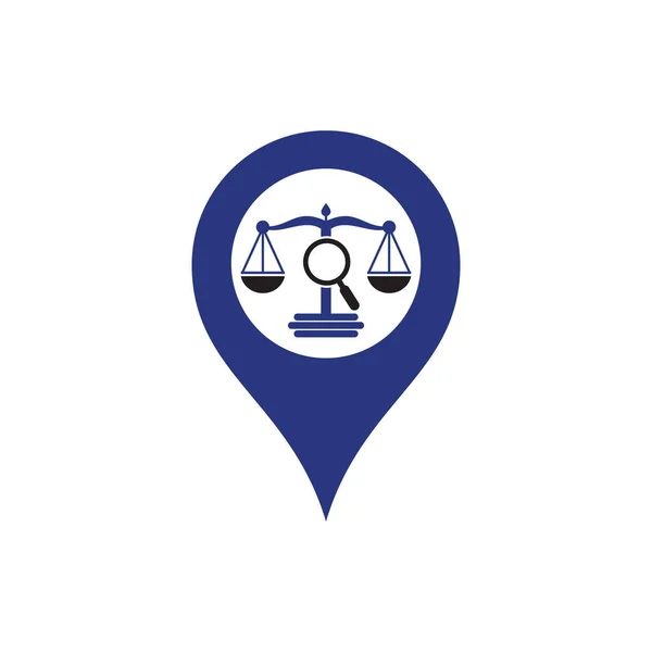 Find Justice Map Point Logo Vector Template Creative Law Firm — Stock vektor