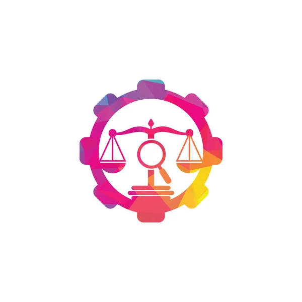 Find Justice Gear Logo Vector Template Creative Law Firm Logo — Archivo Imágenes Vectoriales