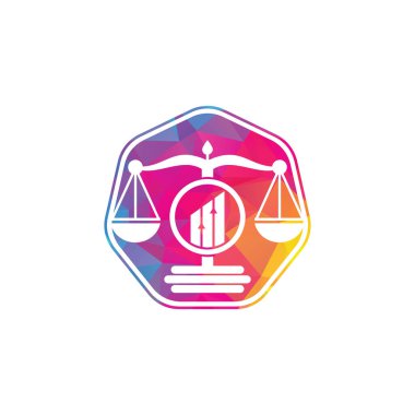 Adalet logosu vektör şablonu. Grafik logosu tasarımlı yaratıcı hukuk firması
