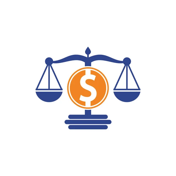 Dinheiro Escala Vetor Logotipo Design Conceito Financeiro Escala Logotipo Ícone — Vetor de Stock