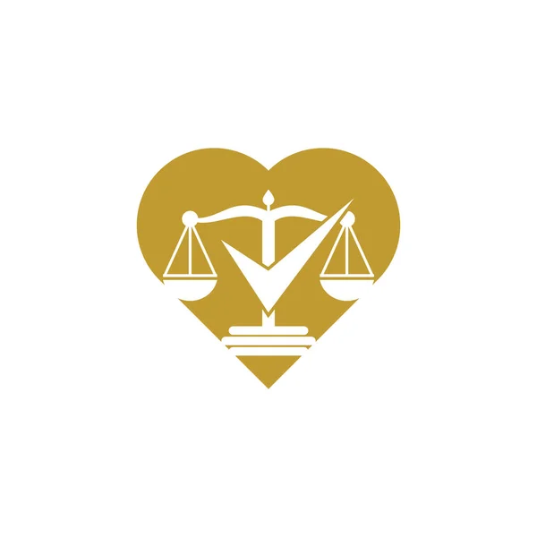 Hukuk Firması Kalp Şeklindeki Logo Vektörünü Kontrol Hukuk Firması Vektör — Stok Vektör