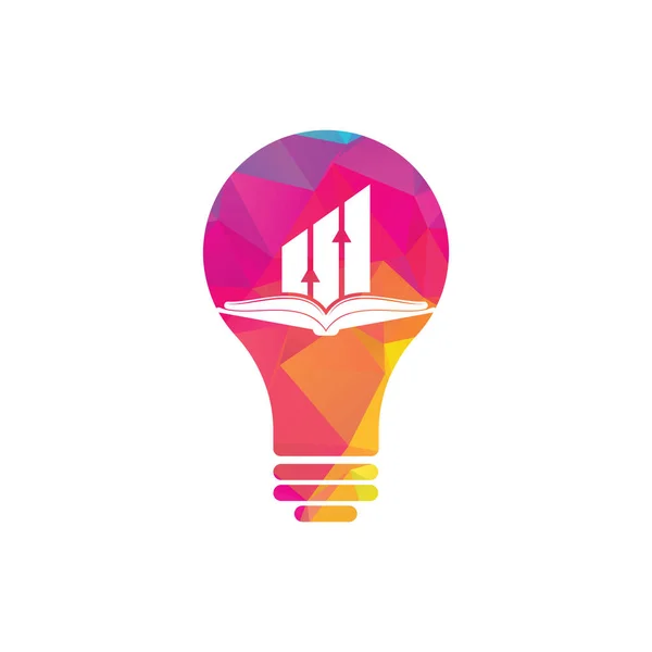 Finanzen Buchlampe Form Logo Design Unternehmenswachstum Bildung Logo Design — Stockvektor