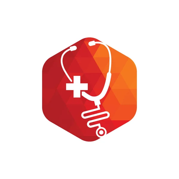 Medical Health Vector Health Logo Cross Stethoscope Icon Symbol Cross — Stock Vector