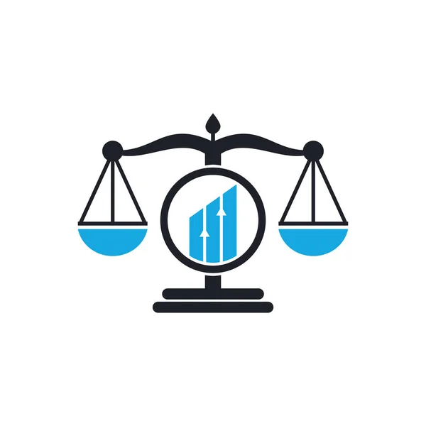 Justice Finance Logo Vektorvorlage Kreative Anwaltskanzlei Mit Graphen Logo Design — Stockvektor