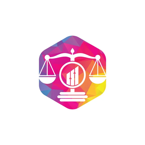 ジャスティス ファイナンスロゴ ベクター テンプレート グラフロゴデザインのコンセプトを持つクリエイティブ法律事務所 — ストックベクタ