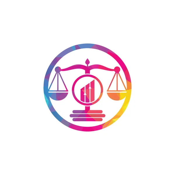 Justice Finance Logo Vektorvorlage Kreative Anwaltskanzlei Mit Graphen Logo Design — Stockvektor