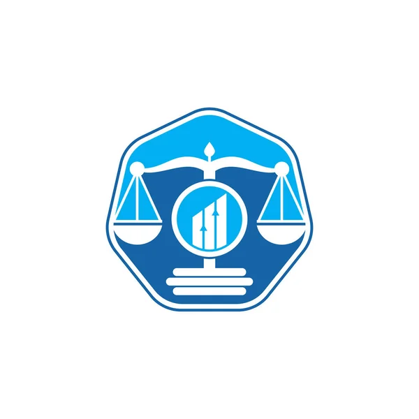 Justice Finance Logo Vektorvorlage Kreative Anwaltskanzlei Mit Graphen Logo Design — Stockvektor