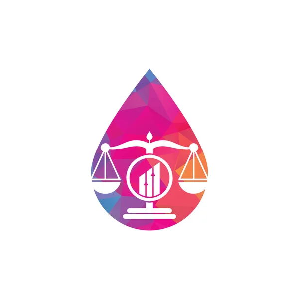 Modello Vettore Del Logo Forma Goccia Finanziamento Della Giustizia Studio — Vettoriale Stock