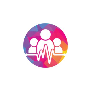 İnsanlar logoyu yener. Topluluk logosu şablonu vektör illüstrasyonunu tasarladı.