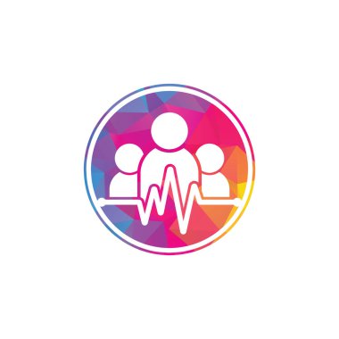 İnsanlar logoyu yener. Topluluk logosu şablonu vektör illüstrasyonunu tasarladı.