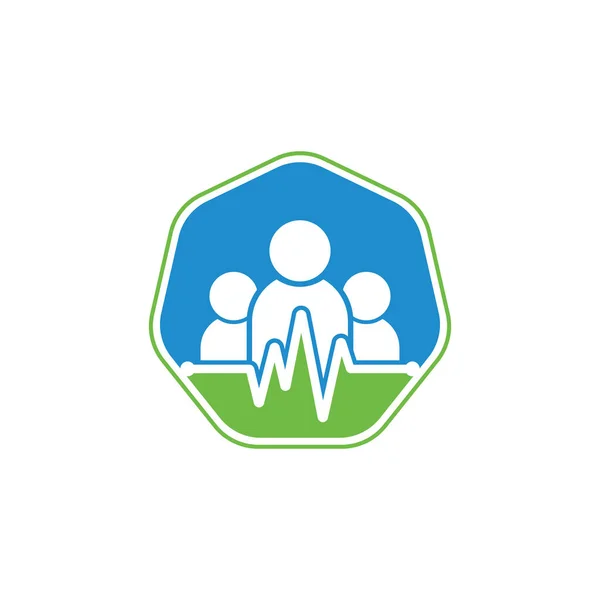 People Beat Logo Community Logo Template Designs Vector Illustration — Stock Vector