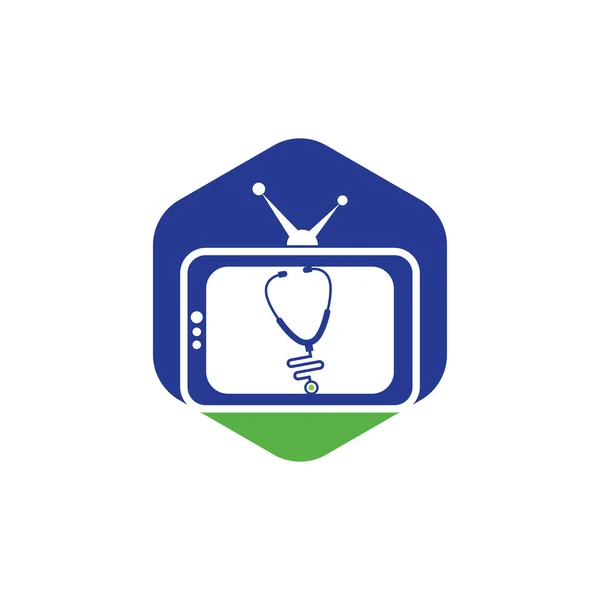 Doktor Logosu Tasarımı Stetoskop Logo Şablonu — Stok Vektör