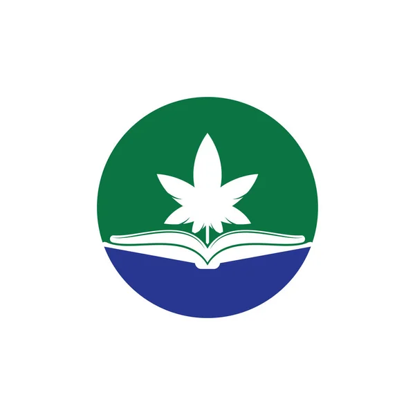 Plantilla Logotipo Libro Marihuana Adecuado Para Educación Médica — Archivo Imágenes Vectoriales