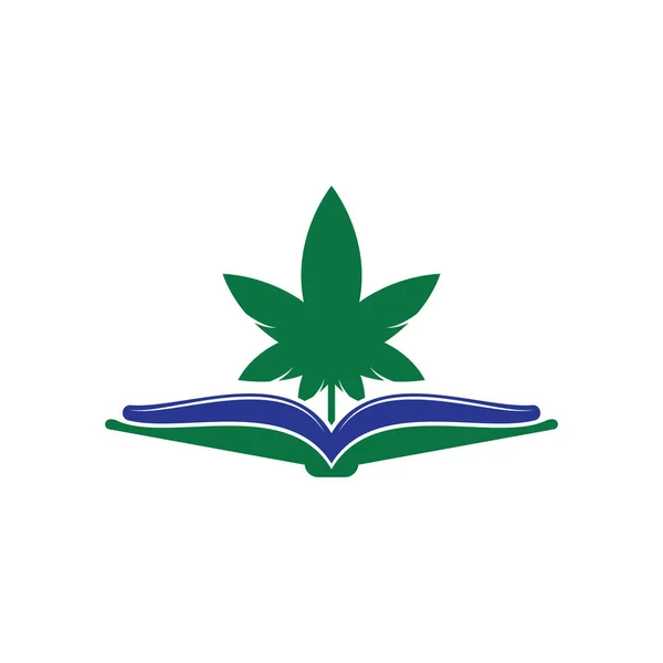 Plantilla Logotipo Libro Marihuana Adecuado Para Educación Médica — Vector de stock