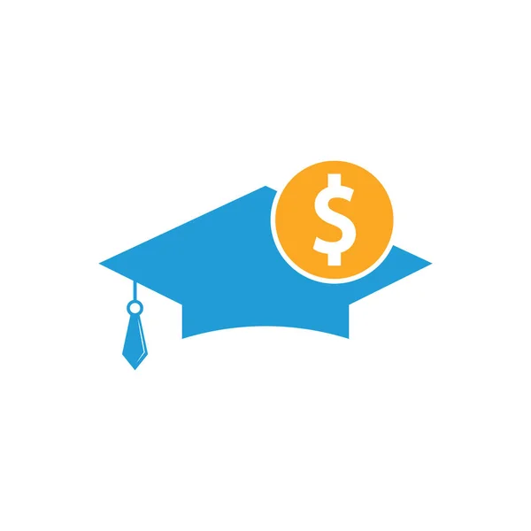 Graduação Cap Dollar Coin Icon Vector Investimento Financeiro Educação Ilustração —  Vetores de Stock