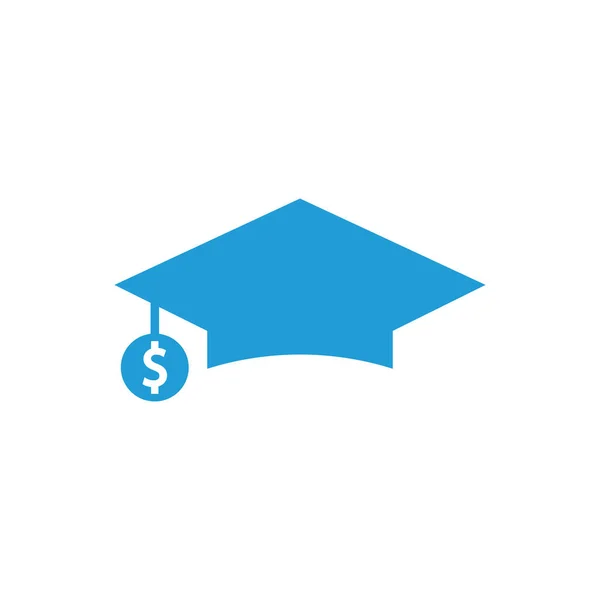 Graduation Cap Dollar Coin Icon Vector Illustrazione Dell Educazione Agli — Vettoriale Stock