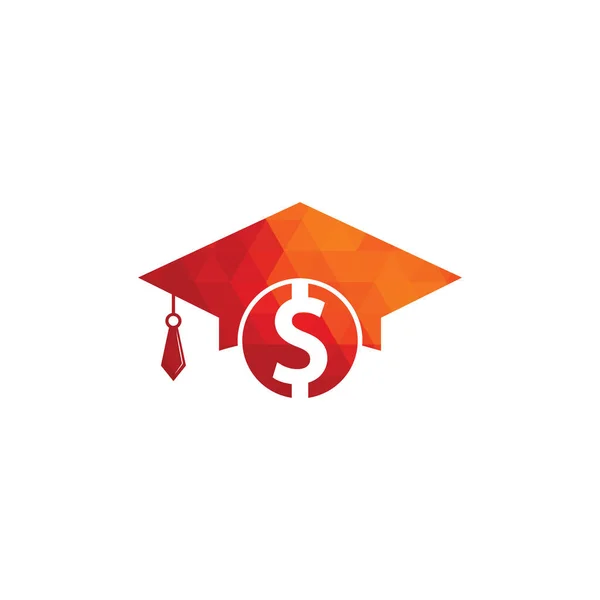 Graduation Cap Dollar Coin Icon Vector Illustrazione Dell Educazione Agli — Vettoriale Stock