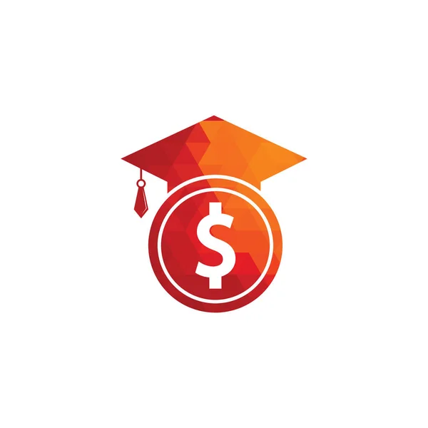 Graduation Cap Dollar Coin Icon Vector Illustration Finanzinvestitionen Bildung — Stockvektor