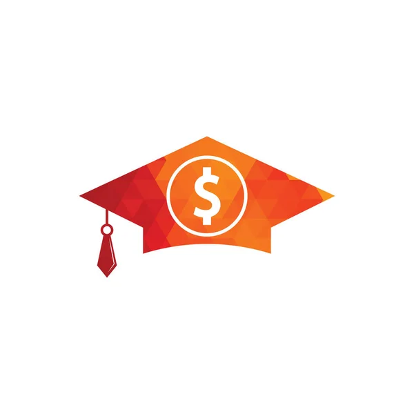 Graduation Cap Dollar Coin Icon Vector Financial Investment Education Illustration — Stock Vector