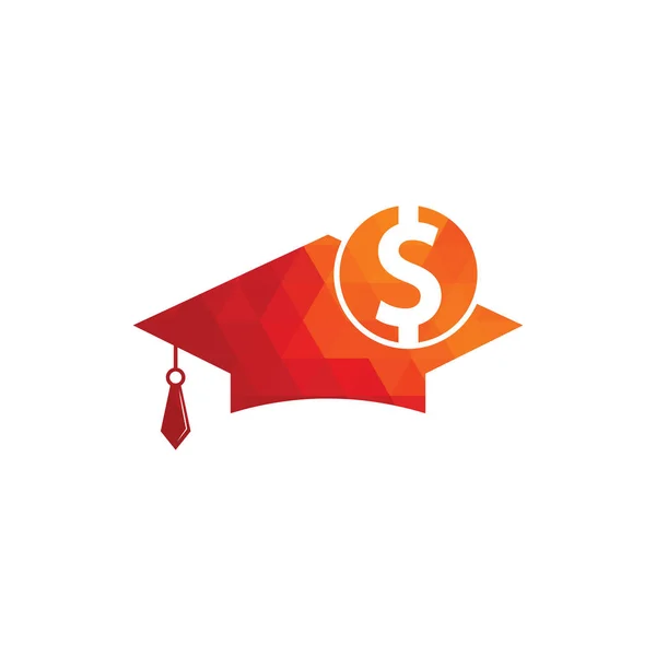 Graduation Cap Dollar Coin Icon Vector Illustration Finanzinvestitionen Bildung — Stockvektor