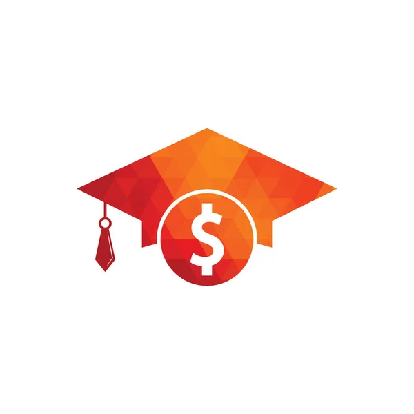 Graduation Cap Dollar Coin Icon Vector Illustration Finanzinvestitionen Bildung — Stockvektor