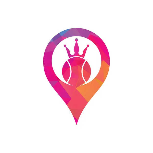 Tennis King Gps Form Concept Vektor Logo Design Designvorlage Für — Stockvektor