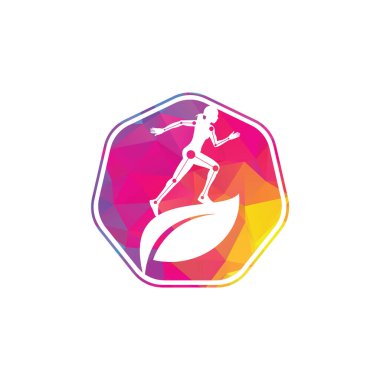 Doğa Fizyoterapi logo ikonu vektörü. Fizyoterapi konsept vektör tasarımı. Ortopedik ve Fizyoterapi klinik vektör tasarımı.