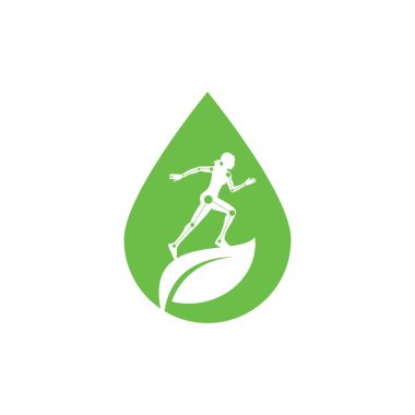 Doğa Fizyoterapisi konsept logo ikonu vektörü bırakıyor. Fizyoterapi konsept vektör tasarımı.