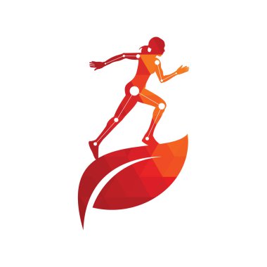 Doğa fizyoterapi kalp şekli konsept logo ikonu vektörü. Fizyoterapi konsept vektör tasarımı.