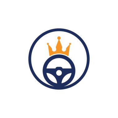Kral vektör logosu tasarımını çalıştır. Yönlendirme ve Taç simgesi.