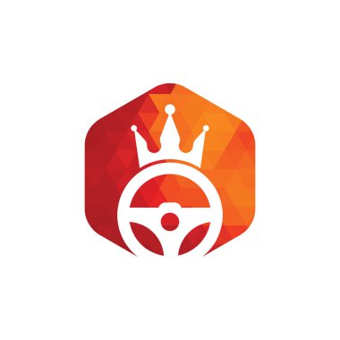 Kral vektör logosu tasarımını çalıştır. Yönlendirme ve Taç simgesi.