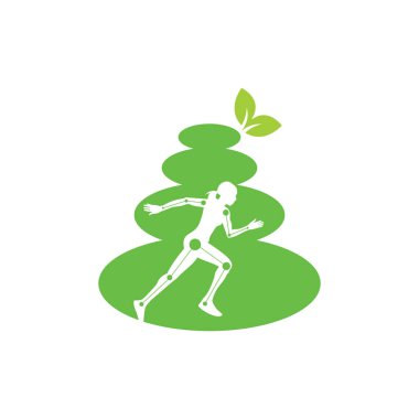 Taş fizyoterapi logosu tasarım şablonu. Yaratıcı soyut spa taşları logo tasarım vektörü.