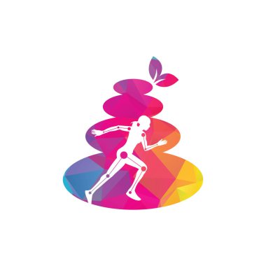 Taş fizyoterapi logosu tasarım şablonu. Yaratıcı soyut spa taşları logo tasarım vektörü.