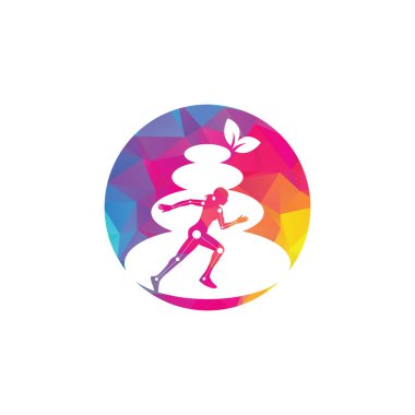 Taş fizyoterapi logosu tasarım şablonu. Yaratıcı soyut spa taşları logo tasarım vektörü.
