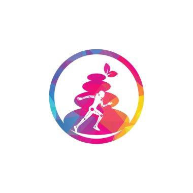 Taş fizyoterapi logosu tasarım şablonu. Yaratıcı soyut spa taşları logo tasarım vektörü.