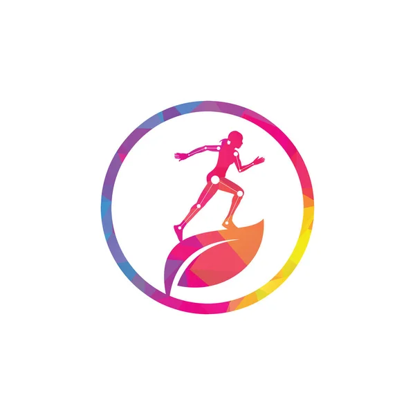 Nature Physiothérapie Logo Icône Vecteur Concept Traitement Physiothérapie Conception Vectorielle — Image vectorielle