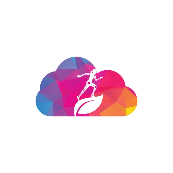 Natur Physiotherapie Wolkenform Konzept Logo Icon Vektor Physiotherapie Behandlungskonzept Vektor — Stockvektor