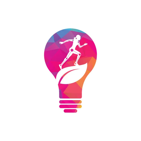 Nature Physiothérapie Ampoule Forme Concept Logo Icône Vecteur Concept Traitement — Image vectorielle