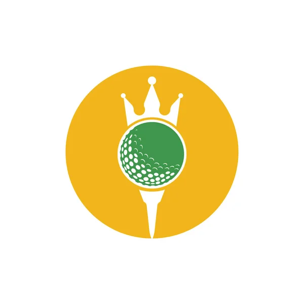 King Golf Vettoriale Logo Design Palla Golf Con Icona Vettoriale — Vettoriale Stock