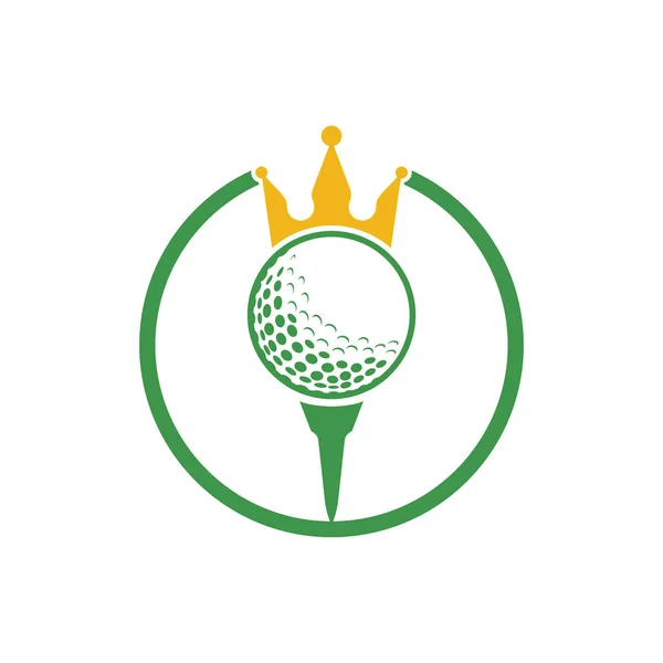 金高尔夫矢量标志设计 带有冠状矢量图标的高尔夫球 — 图库矢量图片