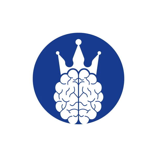 Design Icona Del Logo Del Cervello Corona Progettazione Astuta Del — Vettoriale Stock