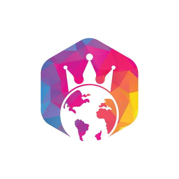 King Planet Vector Logo Design Globe King Logo Ikon Design — Stock vektor