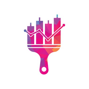 Finans logosu tasarım vektörünü boya. İstatistikler vektör logo tasarım şablonunu boyar. Finans ve muhasebe logosu tasarımı kavramı.