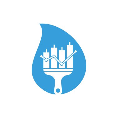 Finans düşüşü konsept logo tasarım vektörünü boya. İstatistikler boyalı vektör logo tasarım şablonu.