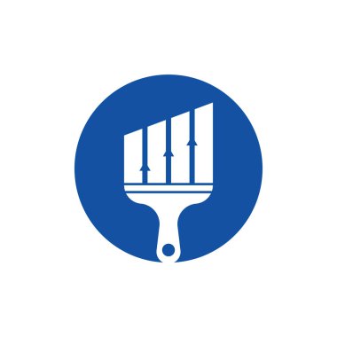 Finans logosu tasarım vektörünü boya. İstatistikler vektör logo tasarım şablonunu boyar. Finans ve muhasebe logosu tasarımı kavramı.