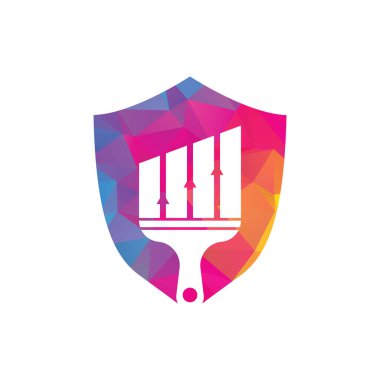 Finans logosu tasarım vektörünü boya. İstatistikler vektör logo tasarım şablonunu boyar. Finans ve muhasebe logosu tasarımı kavramı.