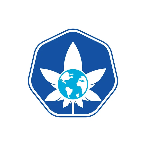Icona Del Logo Vettoriale Mondiale Della Cannabis Modello Design Del — Vettoriale Stock