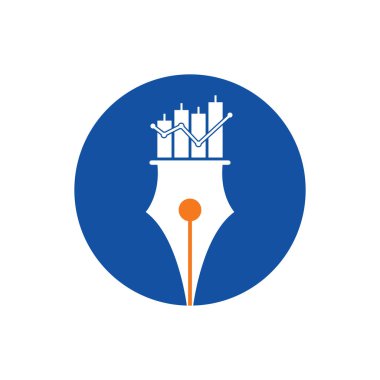 Kalem finansmanı logo tasarımı vektörü. kalem grafiği veya finansal eğitim vektör logo şablonu.