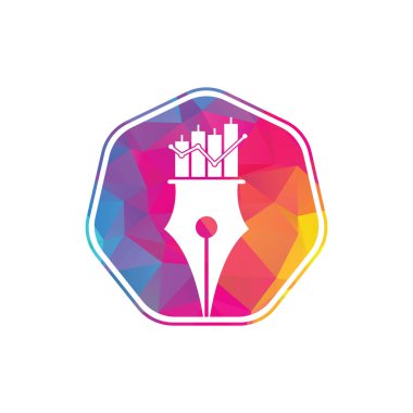 Kalem finansmanı logo tasarımı vektörü. kalem grafiği veya finansal eğitim vektör logo şablonu.
